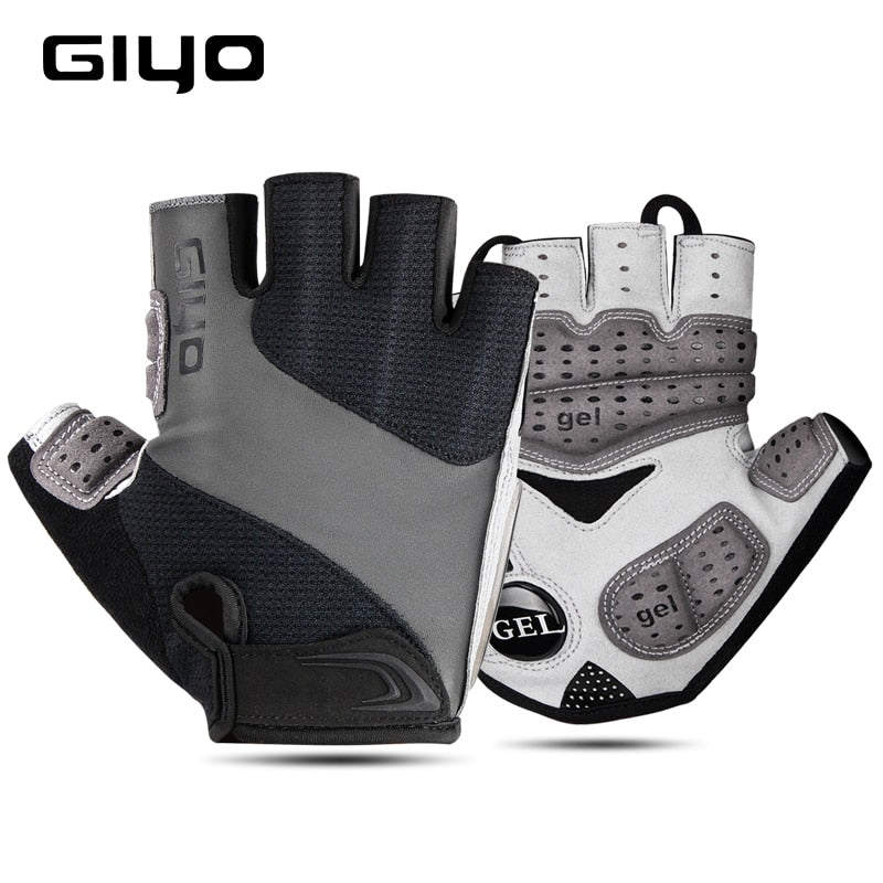 Luvas de bicicleta GIYO Meio dedo Luvas de esportes ao ar livre para homens e mulheres Almofada de gel respirável MTB Corrida de estrada Luvas de ciclismo DH