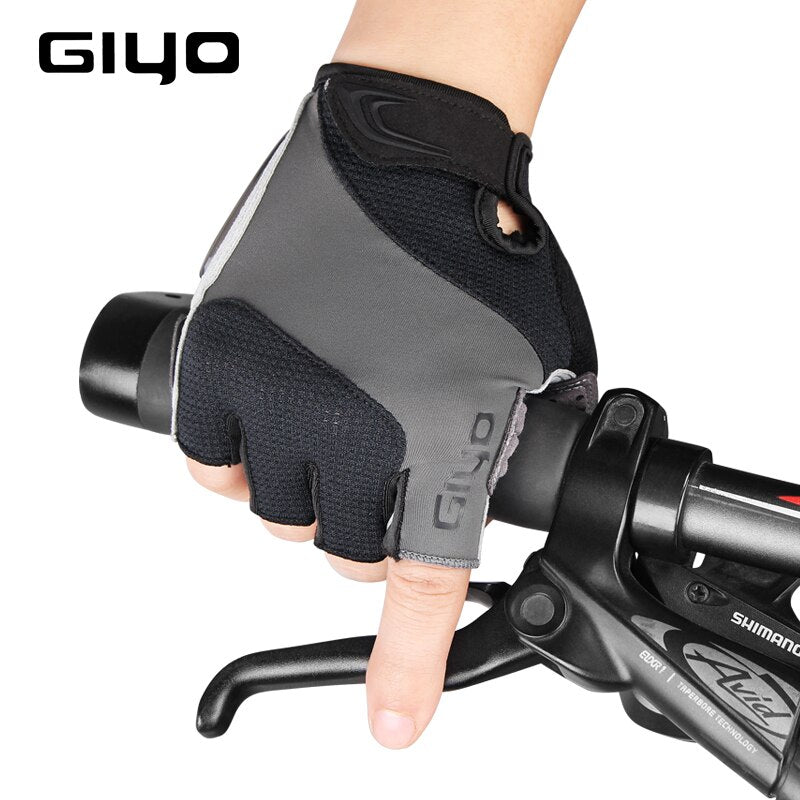 Luvas de bicicleta GIYO Meio dedo Luvas de esportes ao ar livre para homens e mulheres Almofada de gel respirável MTB Corrida de estrada Luvas de ciclismo DH