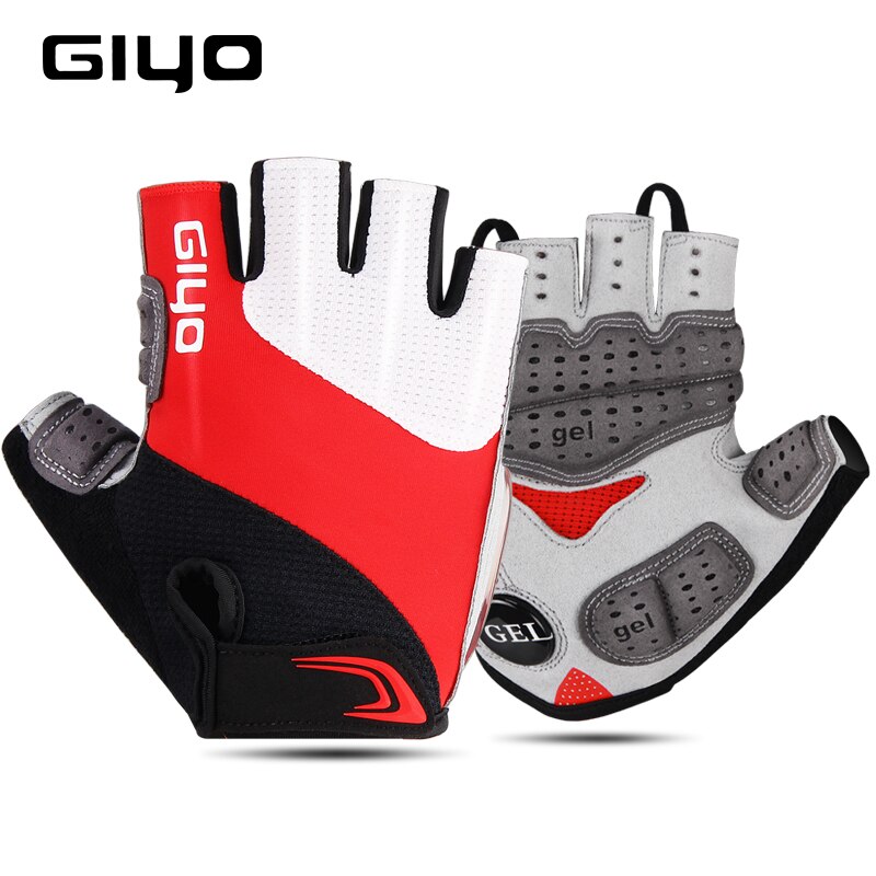 Luvas de bicicleta GIYO Meio dedo Luvas de esportes ao ar livre para homens e mulheres Almofada de gel respirável MTB Corrida de estrada Luvas de ciclismo DH