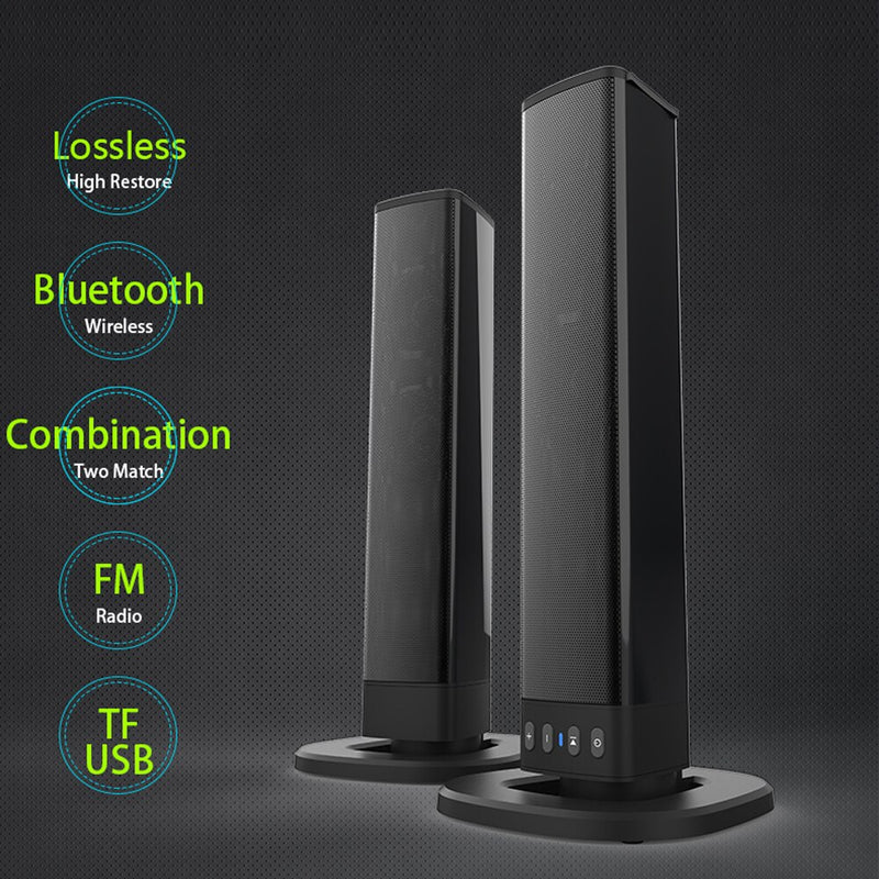 Barra de som bluetooth 4.0 com fio, caixa de som para tv, home theater, alto-falantes, fm, som estéreo