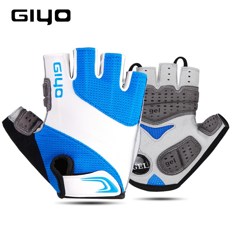 Luvas de bicicleta GIYO Meio dedo Luvas de esportes ao ar livre para homens e mulheres Almofada de gel respirável MTB Corrida de estrada Luvas de ciclismo DH