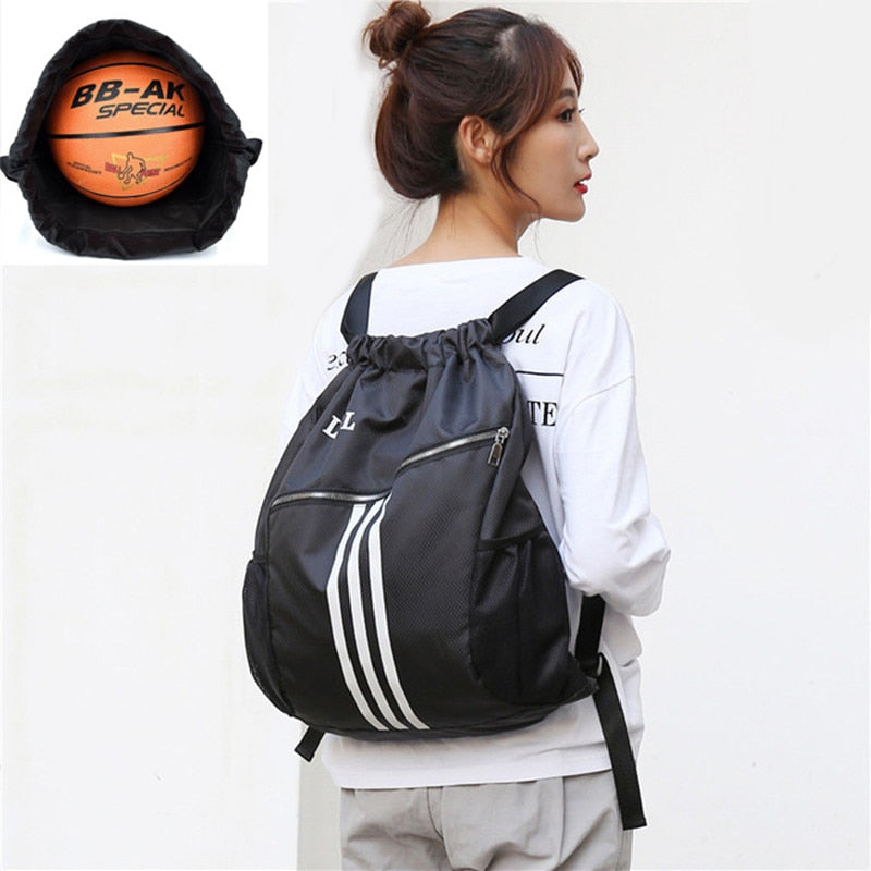 Esportes ao ar livre ginásio saco de basquete mochila para treinamento fim de semana bolsas grandes mulheres fitness feminino viagem yoga cordão saco dos homens