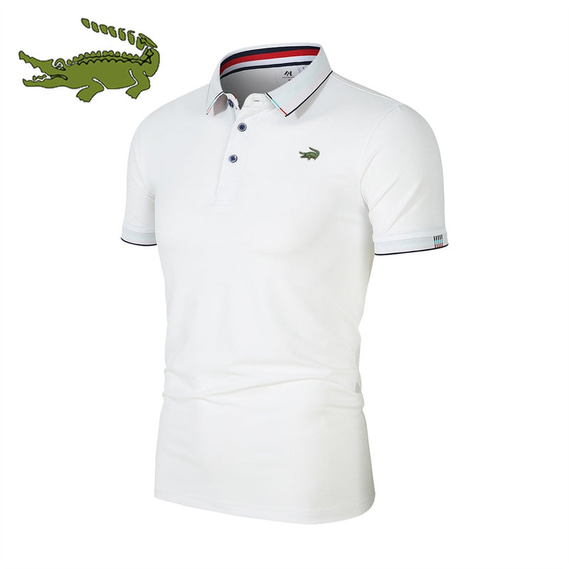 Camisa gola polo masculina venda quente camisa polo verão novo negócio lazer de alta qualidade lapela polo para o homem