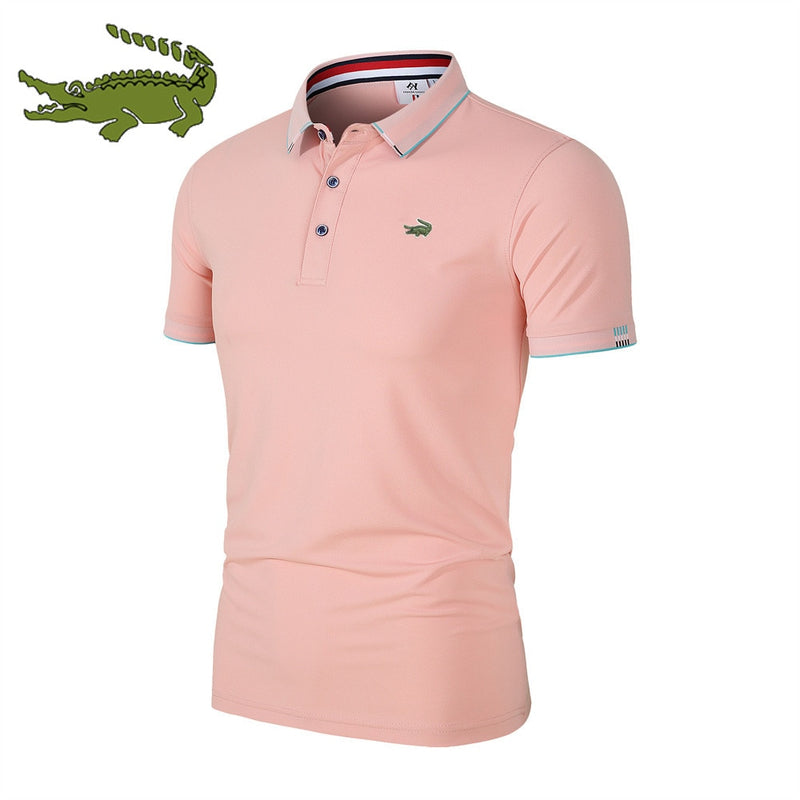 Camisa gola polo masculina venda quente camisa polo verão novo negócio lazer de alta qualidade lapela polo para o homem