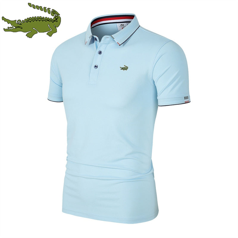 Camisa gola polo masculina venda quente camisa polo verão novo negócio lazer de alta qualidade lapela polo para o homem