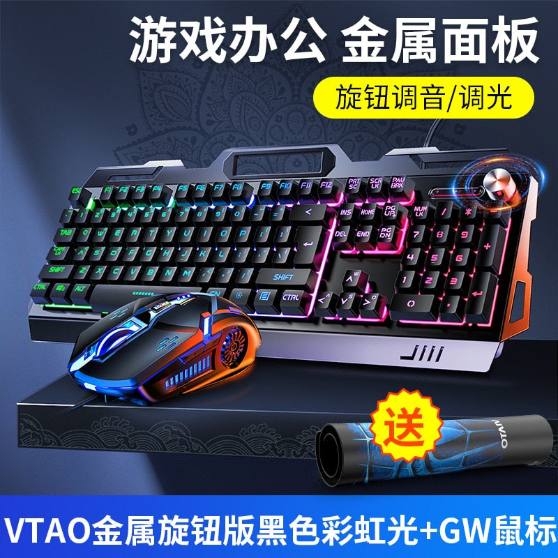 Teclado para Gamers, teclado gamer rgb e mouse para jogo com fone de ouvido backlit usb com fio keyboardfor computador portátil, teclado, 3 em1.