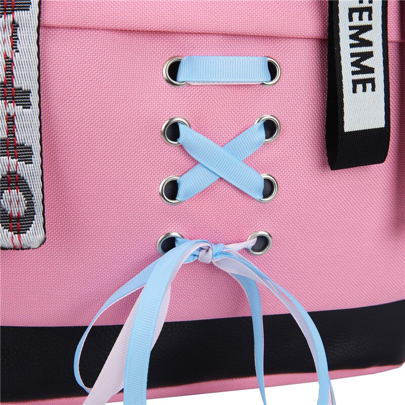 Bolsas escolares de lona usb para meninas adolescentes mochilas femininas mochilas pretas 2022 grande capacidade média alta faculdade adolescente mochila