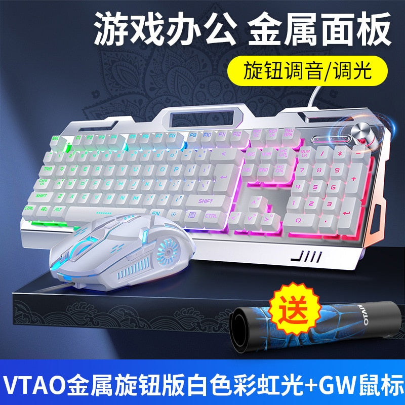 Teclado para Gamers, teclado gamer rgb e mouse para jogo com fone de ouvido backlit usb com fio keyboardfor computador portátil, teclado, 3 em1.