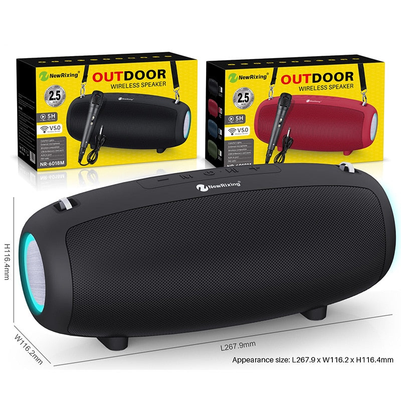 Bluetooth de alta potência-alto-falante baixo coluna portátil tws estéreo sem fio subwoofer karaoke casa sistema caixa de música rádio fm soundbox