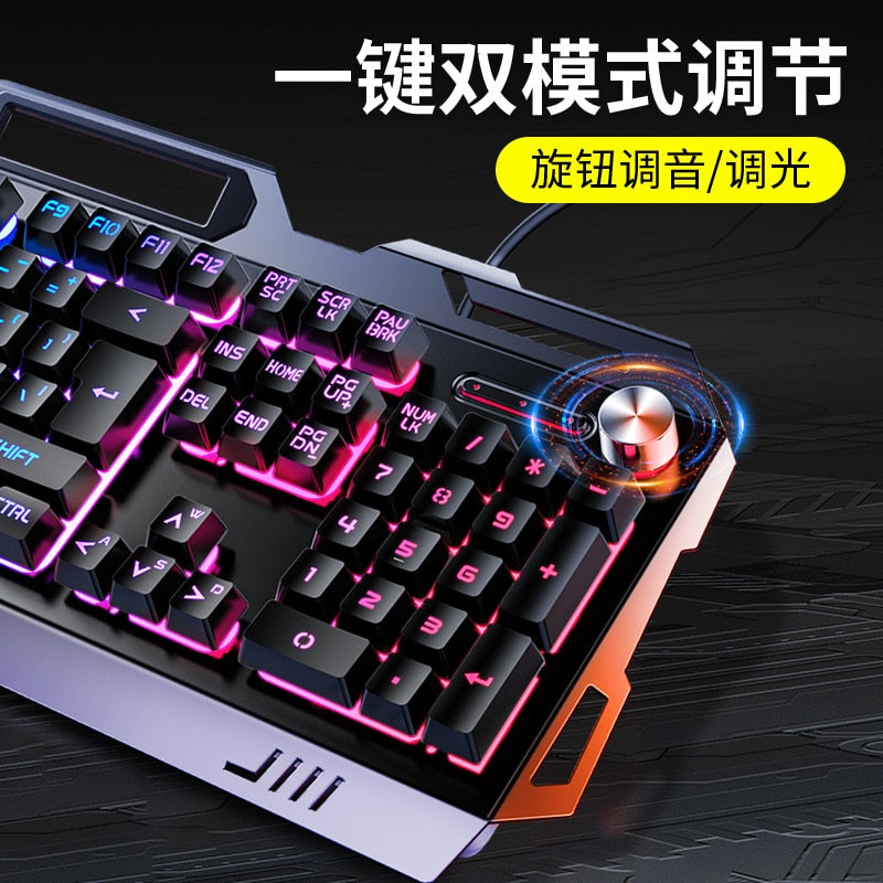 Teclado para Gamers, teclado gamer rgb e mouse para jogo com fone de ouvido backlit usb com fio keyboardfor computador portátil, teclado, 3 em1.